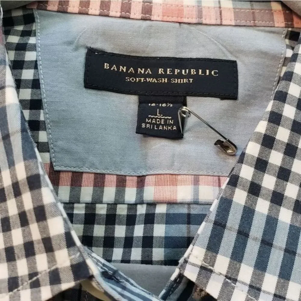 Banana Republic‎ Men's Button-up Plaid Shirt Size Large